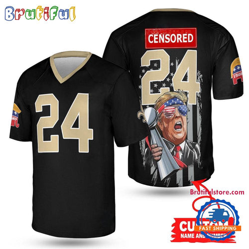 NFL New Orleans Saints x Donald Trump With Super Bowl Trophy Limited Edition Football Jersey
