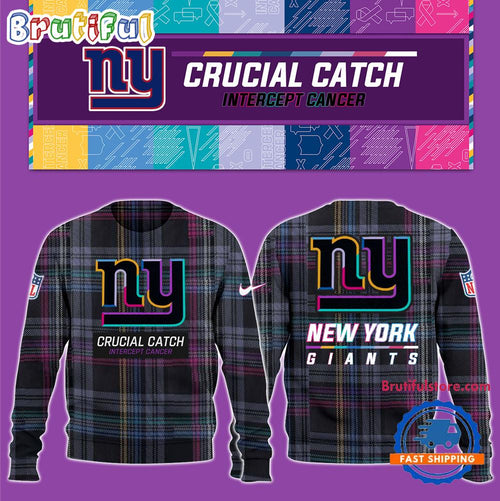 NFL New York Giants Football Crucial Catch Intercept Cancer Design New Unisex Sweatshirt, Hoodie, TShirt