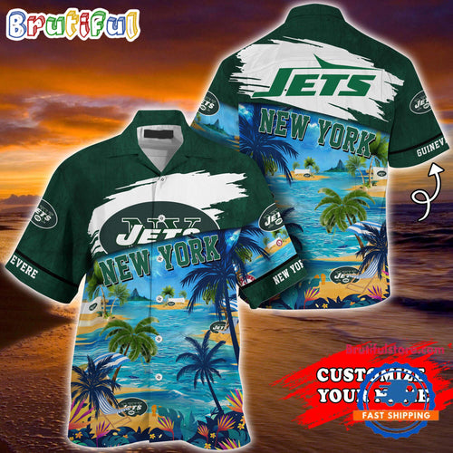 NFL New York Jets Palm Tree Hot Summer Hawaiian Shirt Gifts Sport Fans