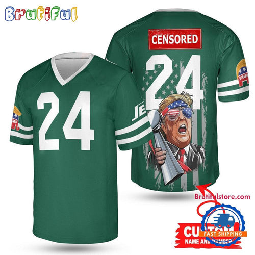 NFL New York Jets x Donald Trump With Super Bowl Trophy Limited Edition Football Jersey