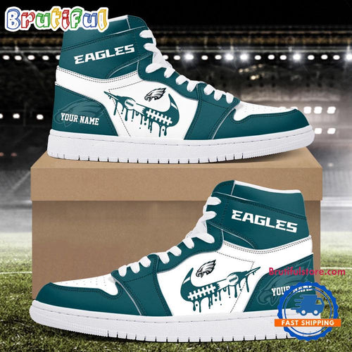 NFL Philadelphia Eagles New Season Custom Air Jordan 1 Hightop Shoes