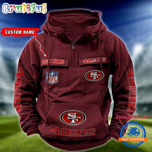 NFL San Francisco 49ers Football Team Custom Name Cargo Hoodie