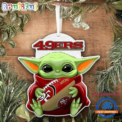 NFL San Francisco 49ers Special Baby Yoda Star Wars Movies Christmas Ornament, Football Christmas Tree Ornament