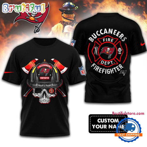 NFL Tampa Bay Buccaneers Football Team Fire Fighter Unisex 3D Shirt