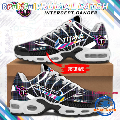 NFL Tennessee Titans Crucial Catch Intercept Cancer Air Max Plus Shoes Sneaker