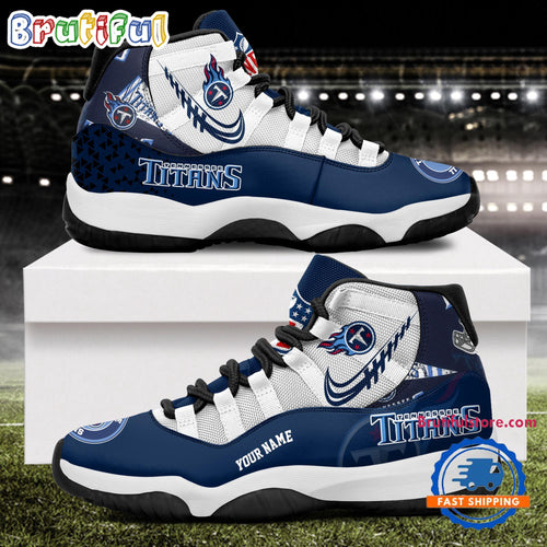 NFL Tennessee Titans Football Team Custom Air Jordan 11 Shoes