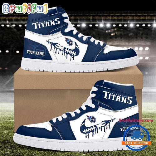 NFL Tennessee Titans New Season Custom Air Jordan 1 Hightop Shoes