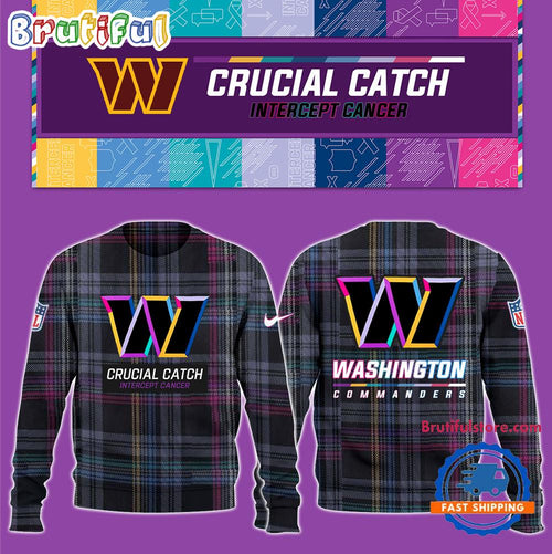 NFL Washington Commanders Football Crucial Catch Intercept Cancer Design New Unisex Sweatshirt, Hoodie, TShirt