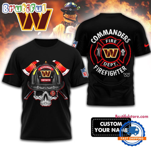 NFL Washington Commanders Football Team Fire Fighter Unisex 3D Shirt