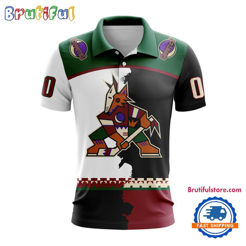 NHL Arizona Coyotes Personalize Home Mix Away Kits Polo Shirts