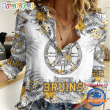 NHL Boston Bruins Hockey Team Hawaiian Design Women’s Casual Shirt