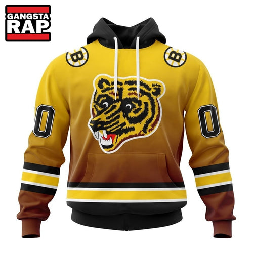 NHL Boston Bruins Special Retro Gradient Design Hoodie, T Shirt