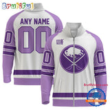 NHL Buffalo Sabres Special Hockey Fight Cancer Standing Neck Zipper Jacket