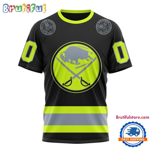 NHL Buffalo Sabres Specialized FireFighter Uniforms Color Design T Shirt