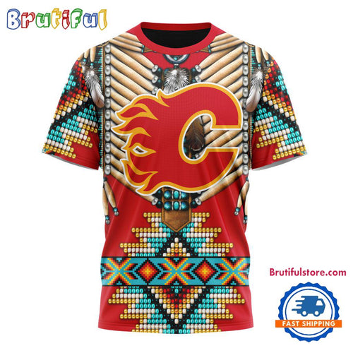 NHL Calgary Flames Special Native American Costume Hockey Team Design T Shirt, Hoodie, Sweatshirt