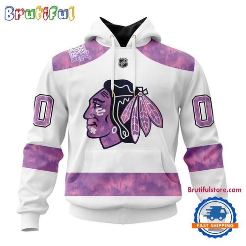 NHL Chicago Blackhawks Personalized Hockey Fight Cancer Design Limited New Hoodie, Hockey Fight Cancer 3D Shirt