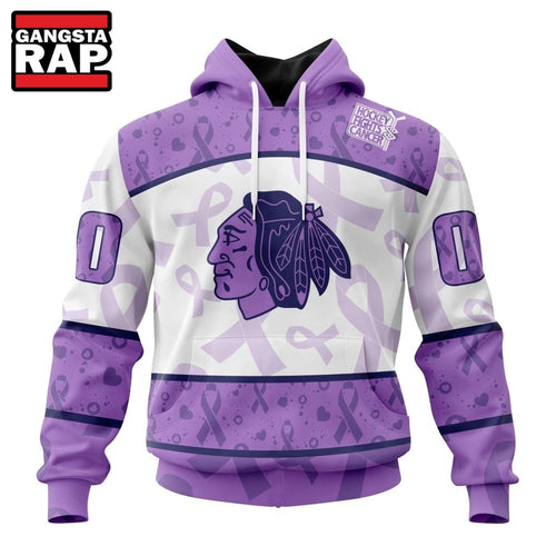 NHL Chicago Blackhawks Special Lavender Fight Cancer Hoodie, T Shirt