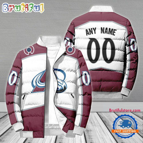 NHL Colorado Avalanche Hockey Team Personalized Away New Puffer Jacket