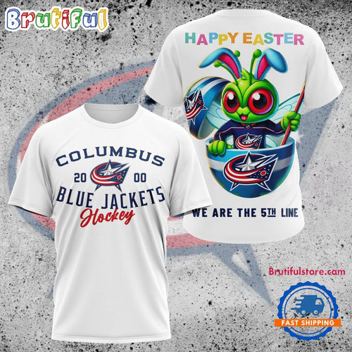 NHL Columbus Blue Jackets Hockey Team Mascot Design Happy Easter Day T Shirt