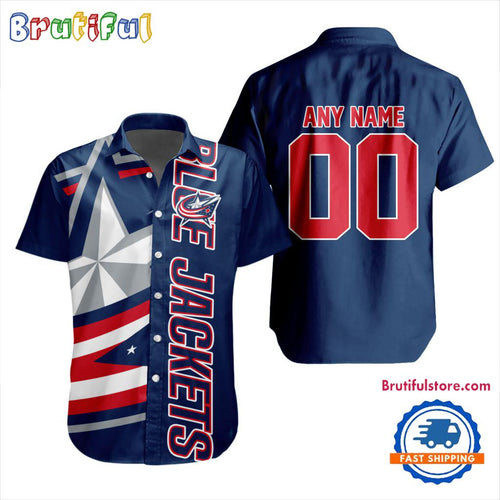 NHL Columbus Blue Jackets New Design Hawaiian Shirt, Hockey Team Button Shirt