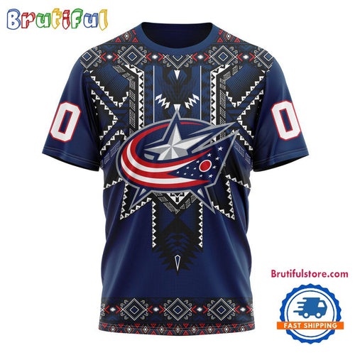 NHL Columbus Blue Jackets Special Native American Heritage Design T Shirt, Hoodie, Sweatshirt