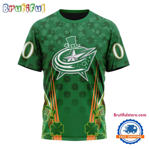 NHL Columbus Blue Jackets Special St. Patrick’s Day All Over Print Shirts