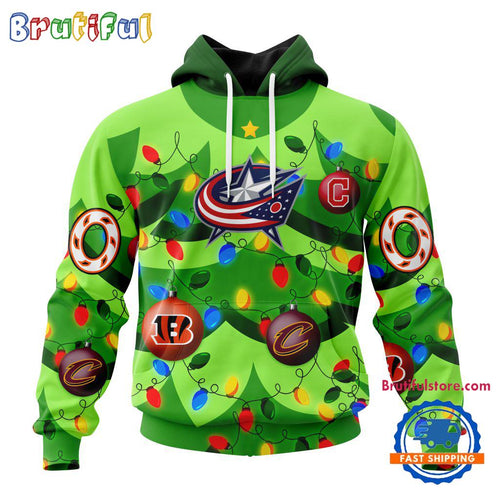 NHL Columbus Blue Jackets Specialized Christmass Tree Color And City’s Sport Teams Hoodie, Sweatshirt, T Shirt