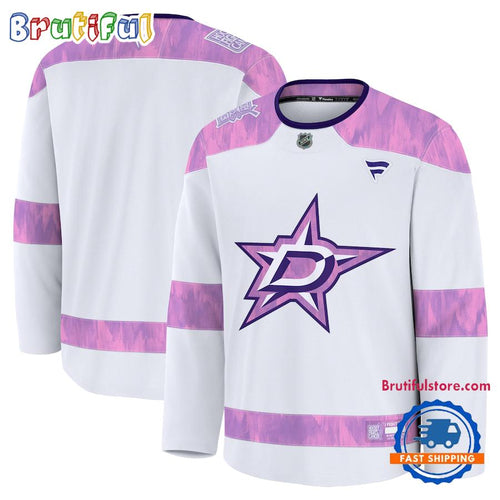 NHL Dallas Stars 2024 Hockey Fights Cancer Practice Jersey Shirt