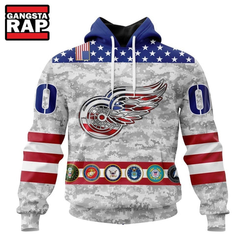 NHL Detroit Red Wings Armed Forces Appreciation Design Hoodie, T Shirt