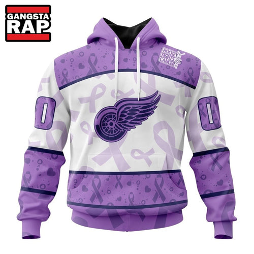 NHL Detroit Red Wings Special Lavender Fight Cancer Hoodie, T Shirt