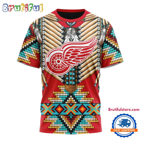 NHL Detroit Red Wings Special Native American Costume Hockey Team Design T Shirt, Hoodie, Sweatshirt