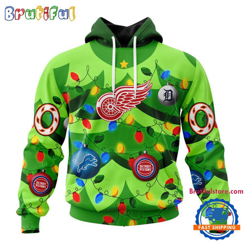 NHL Detroit Red Wings Specialized Christmass Tree Color And City’s Sport Teams Hoodie, Sweatshirt, T Shirt