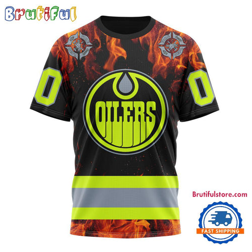 NHL Edmonton Oilers Special Honoring Firefighters Design T Shirt, Hoodie, Sweatshirt