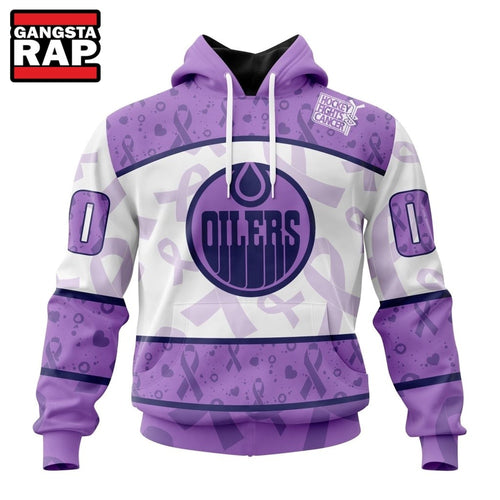 NHL Edmonton Oilers Special Lavender Fight Cancer Hoodie, T Shirt