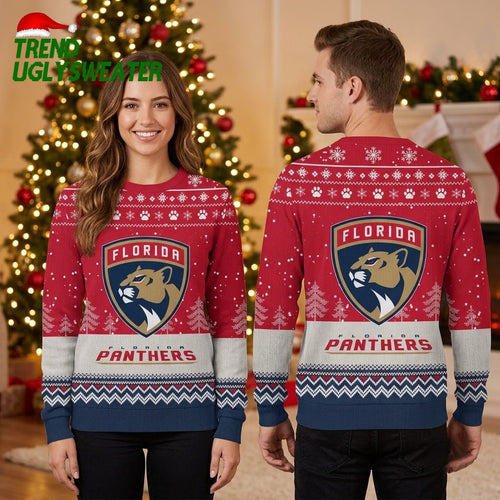 NHL Florida Panthers Hockey Team Design New Ugly Christmas Sweater