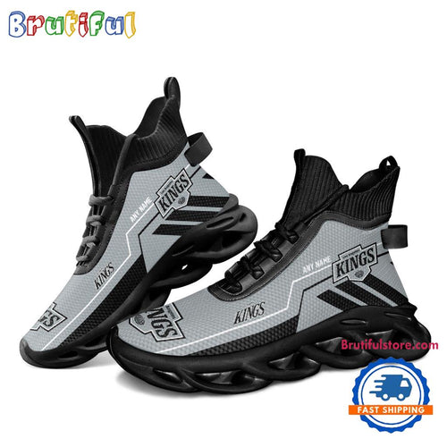 NHL Los Angeles Kings Personalized Name Hockey Team Design High Top Max Soul Shoes