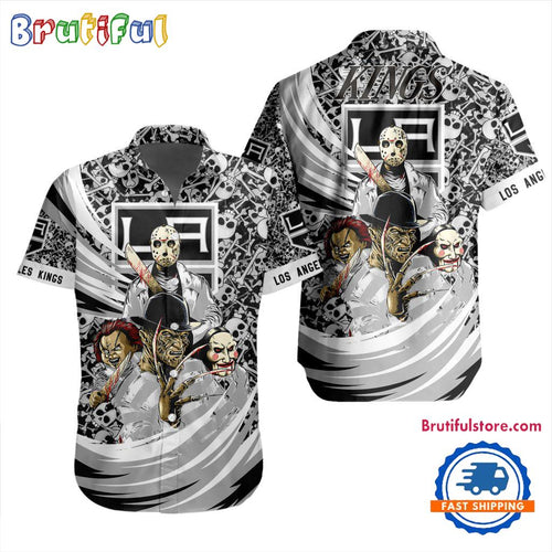 NHL Los Angeles Kings Special Movies Character Halloween Design Hawaiian Button Shirt