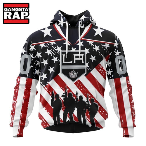 NHL Los Angeles Kings Specialized Kits For Honor USS Military Hoodie, T Shirt