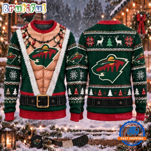 NHL Minnesota Wild Funny Body Christmas Ugly Sweater