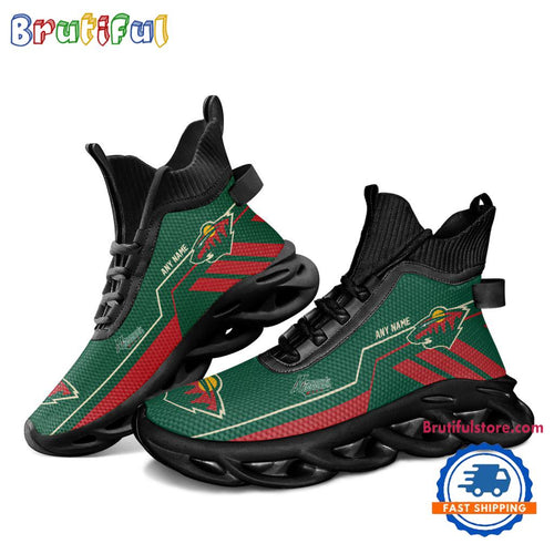 NHL Minnesota Wild Personalized Name Hockey Team Design High Top Max Soul Shoes