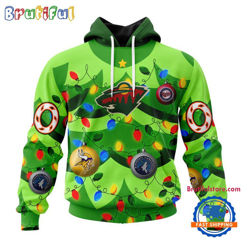 NHL Minnota Wilesota Wild Specialized Christmass Tree Color And City’s Sport Teams Hoodie, Sweatshirt, T Shirt