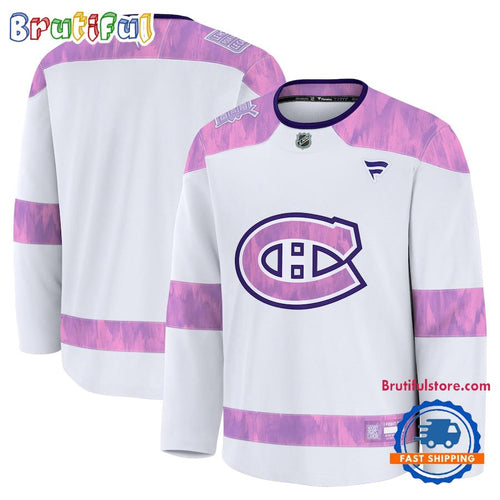 NHL Montreal Canadiens 2024 Hockey Fights Cancer Practice Jersey Shirt