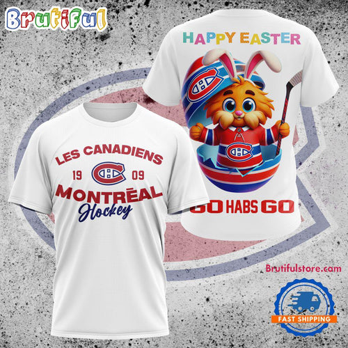 NHL Montreal Canadiens Hockey Team Mascot Design Happy Easter Day T Shirt