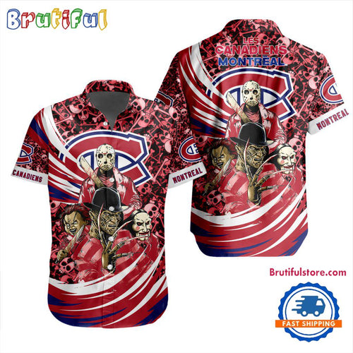 NHL Montreal Canadiens Special Movies Character Halloween Design Hawaiian Button Shirt