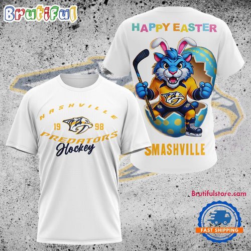 NHL Nashville Predators Hockey Team Mascot Design Happy Easter Day T Shirt