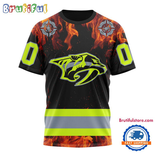 NHL Nashville Predators Special Honoring Firefighters Design T Shirt, Hoodie, Sweatshirt