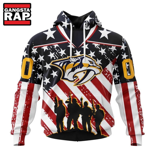 NHL Nashville Predators Specialized Kits For Honor USS Military Hoodie, T Shirt