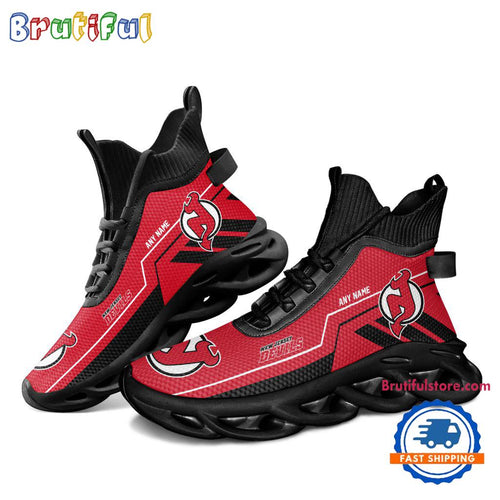 NHL New Jersey Devils Personalized Name Hockey Team Design High Top Max Soul Shoes