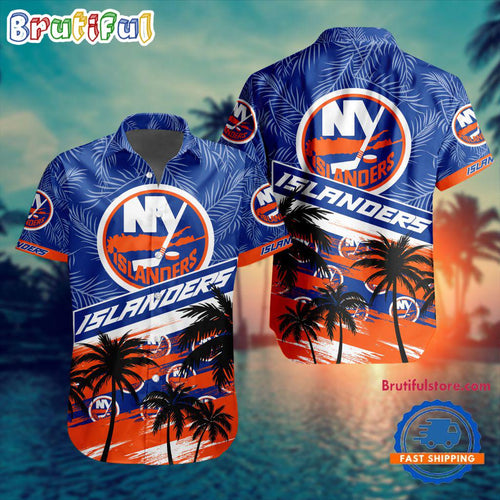 NHL New York Islanders Special Palm Tree Hawaiian Button Shirt