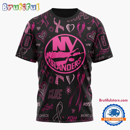 NHL New York Islanders Special Pink Breast Cancer Awareness New Design T Shirt